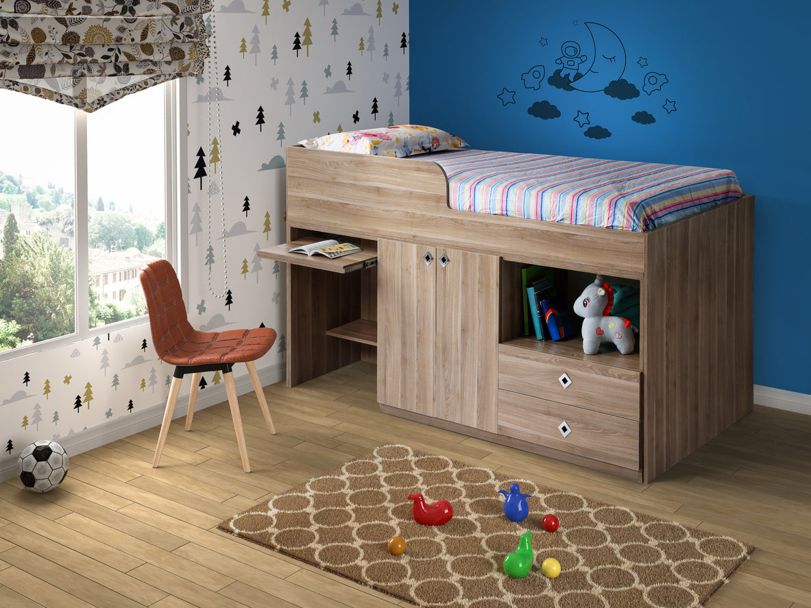 Maximum Storage Loft Bed With Pull Out Desk