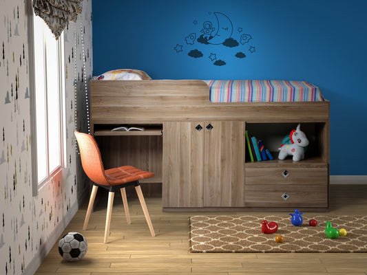 Maximum Storage Loft Bed With Pull Out Desk